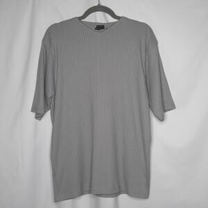 George Men's Microfiber V-Neck Short Sleeve Shirt Gray Medium